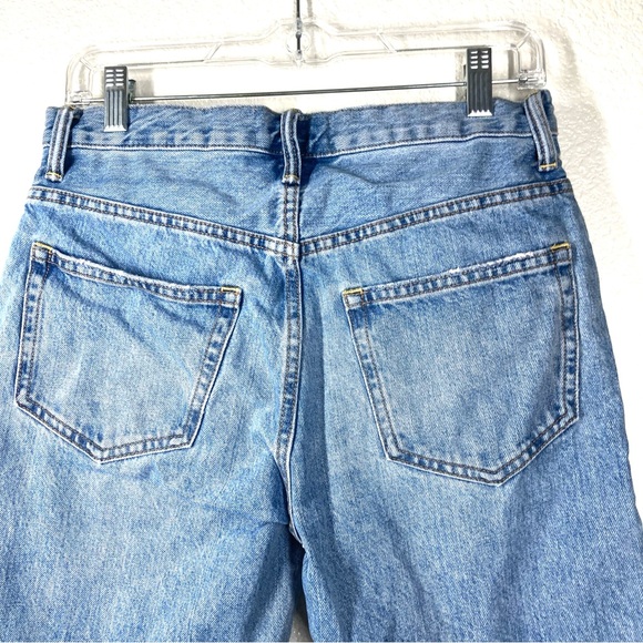 Everlane Women's O-S Boy Friend Cut Off Denim Shorts 27 Light Wash Button Fly - Picture 9 of 12